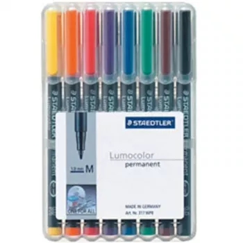 Permanentinis markeris Staedtler 317 WP8 juoda, mėlyna, ruda, žalia, oranžinė, raudona, violetinė, geltona 8 vnt.