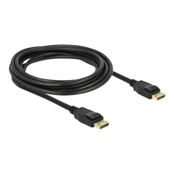 Delock DisplayPort kabelis, DisplayPort (M) į DisplayPort (M), 3 m, su užraktu, juodas