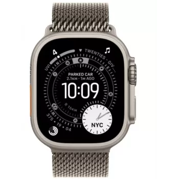 Išmanusis laikrodis Apple Watch Ultra 3 GPS + Cellular 49mm natūralaus titano korpusas su natūralaus titano Milano kilpa – 64GB, OLED, 422×514, atsparus vandeniui 100m, didelis