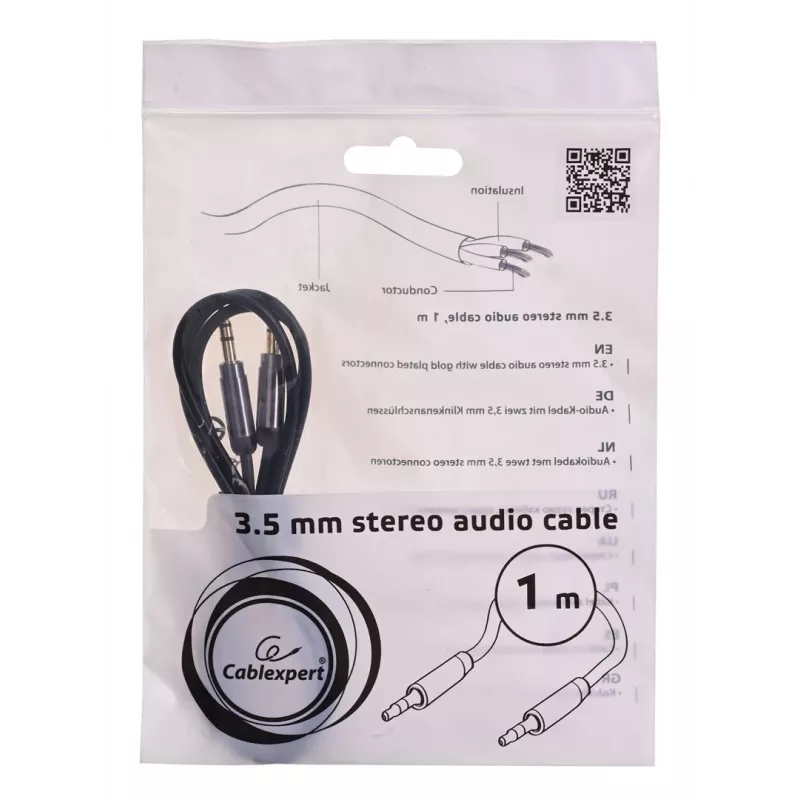 Gembird CCAP-444-1M Garso laidas 3.5mm juodas