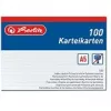 Kortelės indeksinės Herlitz 1150507 Baltos 100 vnt.