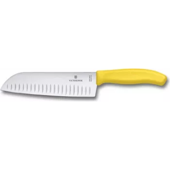 Virtuvinis peilis Victorinox Swiss Classic Santoku 17 cm geltonas