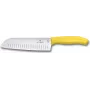 Virtuvinis peilis Victorinox Swiss Classic Santoku 17 cm geltonas