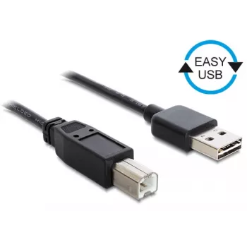 USB laidas DeLOCK 1 m USB 2.0 A - B kištukas / kištukas juodas