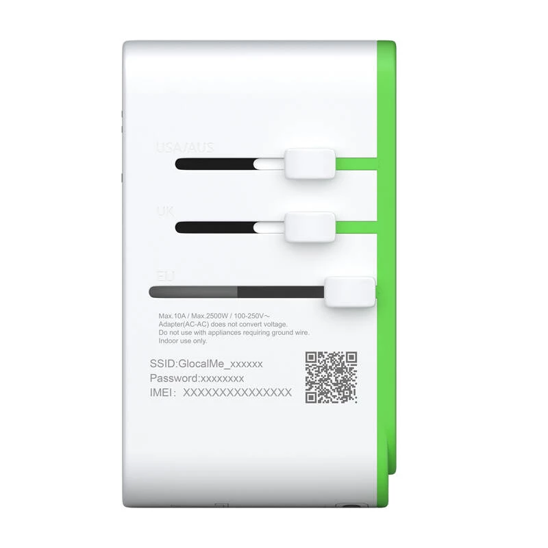 Maitinimo adapteris GlocalMe Roamplug 4G LTE Wi‑Fi Cloud SIM — Roamplug balta
