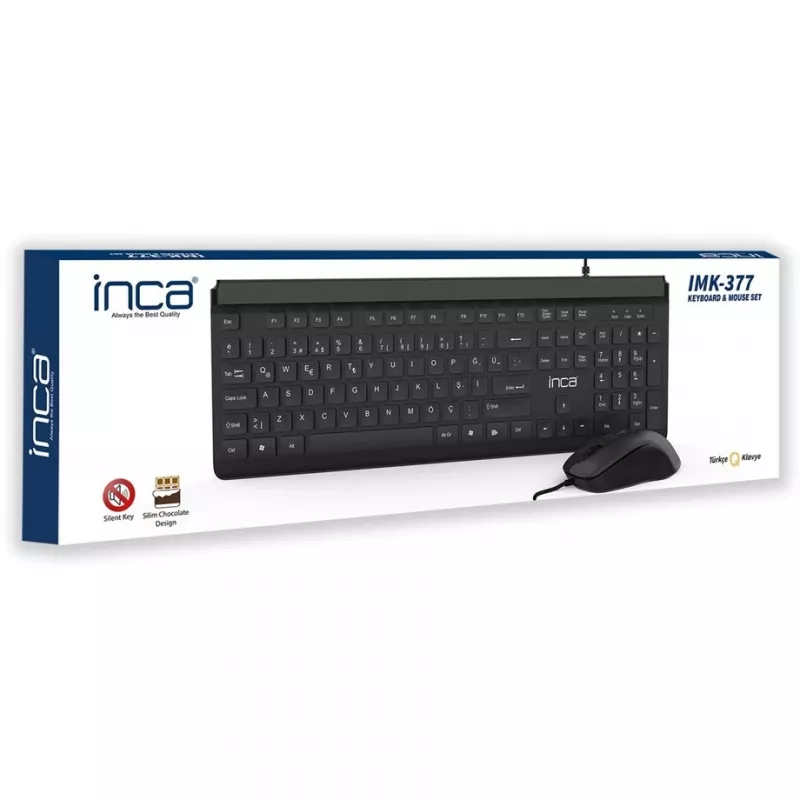 Inca IMK-377 klaviatūra ir pelė Office USB turkiška juoda