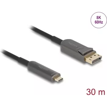 Aktyvus optinis kabelis DELOCK USB-C į DisplayPort 30 m (modelis 81609)