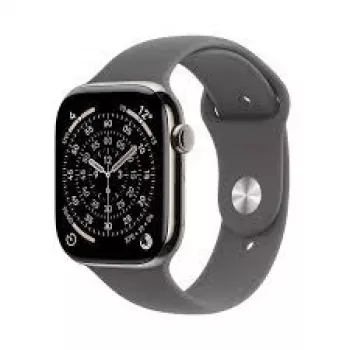 Išmanusis laikrodis Apple Watch Series 11 GPS + Cellular 42mm natūralaus titano korpusas su pilkai pilku sportiniu dirželiu