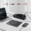 Maitinimo blokas MACLEAN MCE389 B — 6 lizdai, 4×USB-A + 1×USB-C, 110–240V, 2.1A, 2500W, 1.5 m laidas, juodas