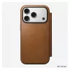 Nomad Modern Leather Folio dėklas iPhone 17 Pro, oda + aliuminis, 6,3 colio (16 cm), Tan, 3 kortelių kišenės