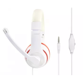 Ausinės stereo GEMBIRD MHS-03-WTRD baltos su raudonu žiedu
