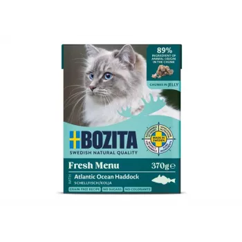BOZITA Fresh Menu Haddock in jelly šlapias kačių ėdalas 370g