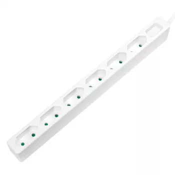 Prailginimo laidas LogiLink LPS231 1,5 m 6 AC lizdų vidaus patalpoms baltas