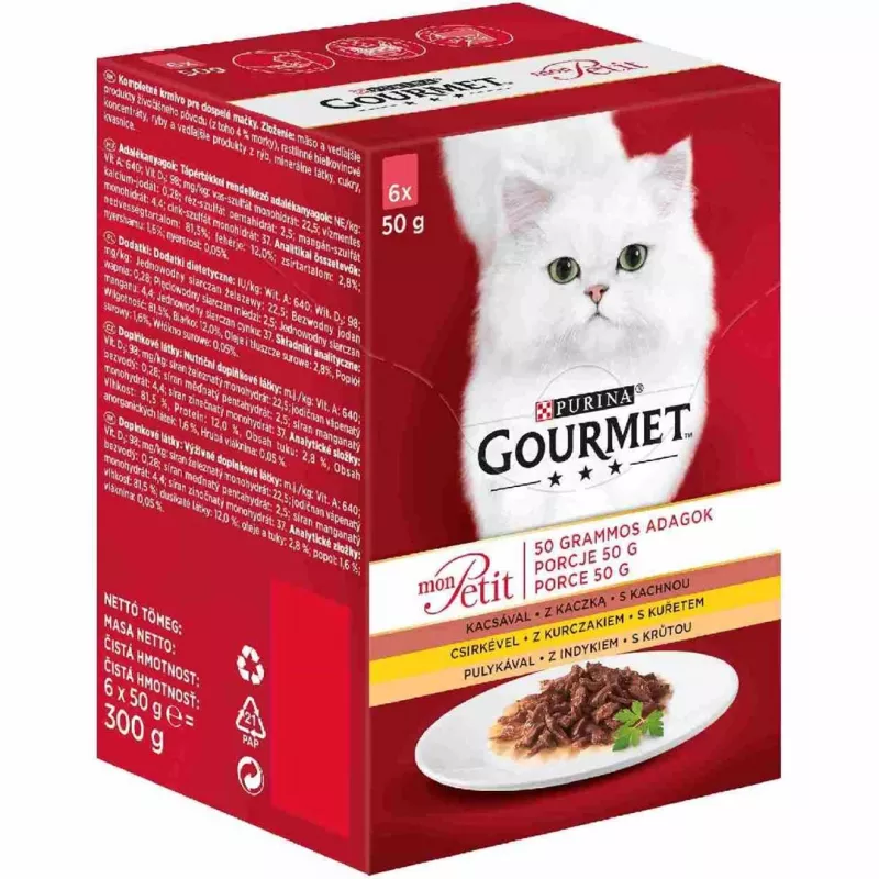 GOURMET Mon Petit Poultry Mix - šlapias kačių ėdalas - 6 x 50 g
