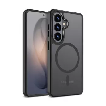 Crong Hybrid Matte Magnetic dėklas Samsung Galaxy S26 — TPU & PC, juodas
