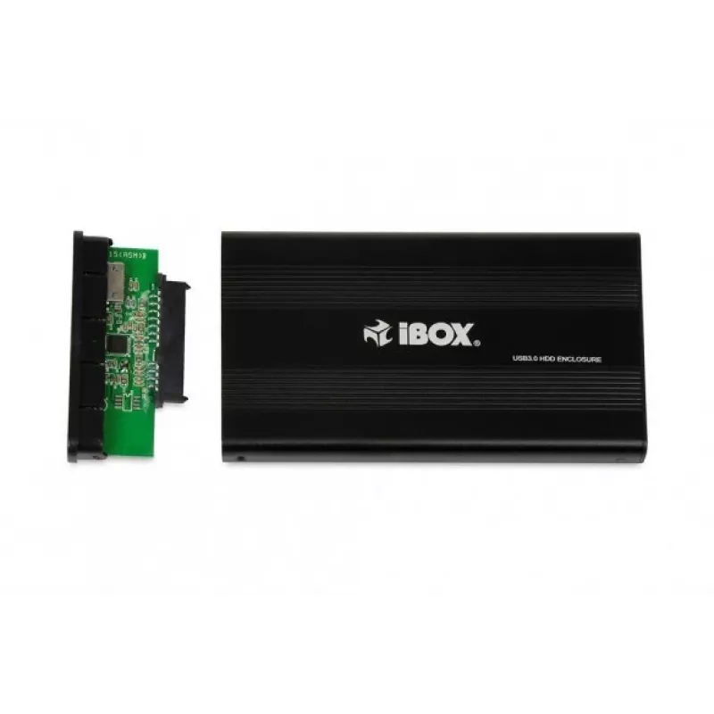 iBOX HD-02 išorinis dėklas 2,5 colio SATA diskams, USB 3.0, aliuminis, juodas