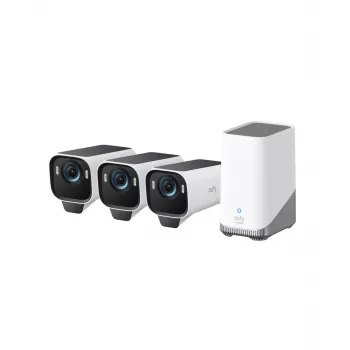 „Eufy Cam S3 Pro“ 3 kamerų rinkinys juoda+balta 1