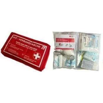 Automobilinė pirmosios pagalbos vaistinėlė IWH KFZ-Verbandtasche 023511, pagal DIN 13164, raudona