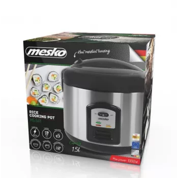 Ryžių virimo aparatas Mesko MS 6411, juodas/nerūdijantis plienas, 1000 W