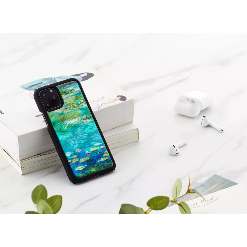 iKins dėklas iPhone 11 Pro su vandens lelijų raštu, juodas