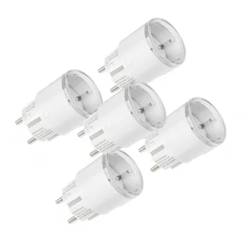 Išmaniųjų kištukų rinkinys Shelly Plug S MTR Gen3 — 5 vnt., 12 A, baltas