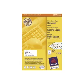 Avery Multipurpose Labels 24 lapų 70x36mm lazeriniams ir rašaliniams spausdintuvams