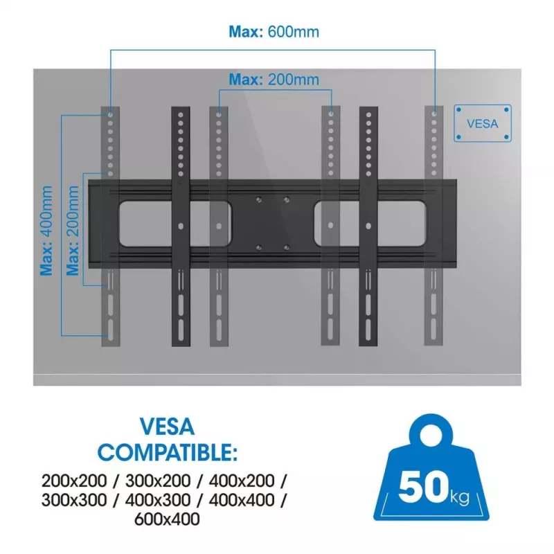 Manhattan Outdoor TV laikiklis (Full Motion), nuo 37 inch iki 65 inch, VESA 200x200–600x400 mm, iki 50 kg, atsparus orams