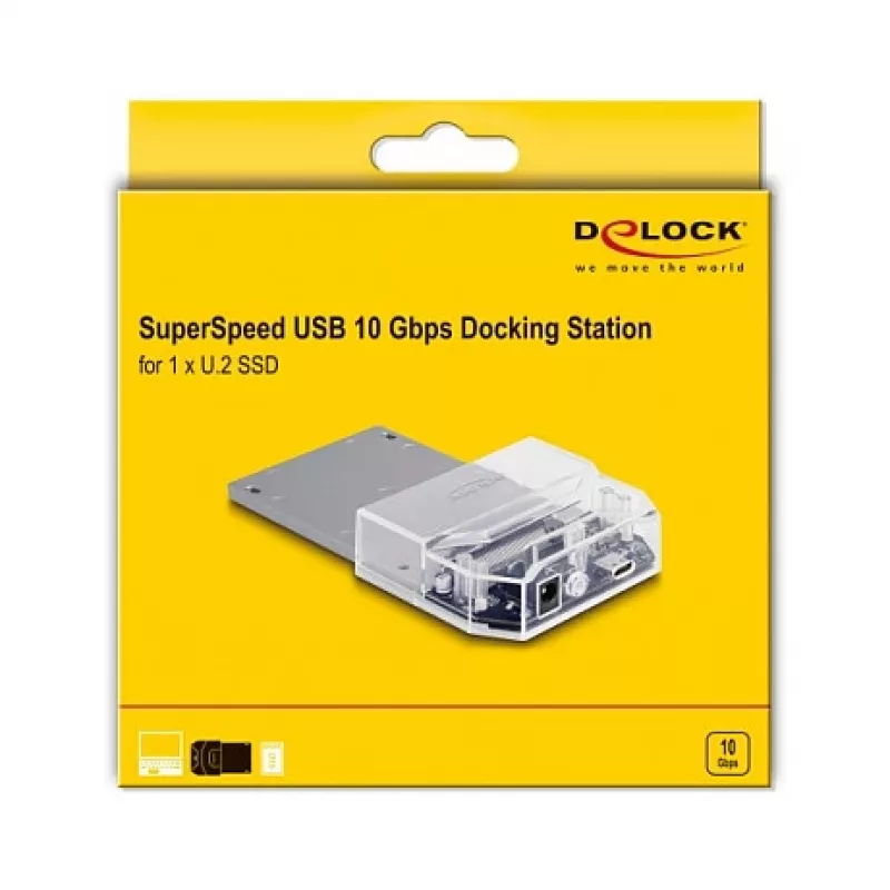 DeLOCK USB Type-C dokavimo stotelė 1 x U.2 SSD juoda