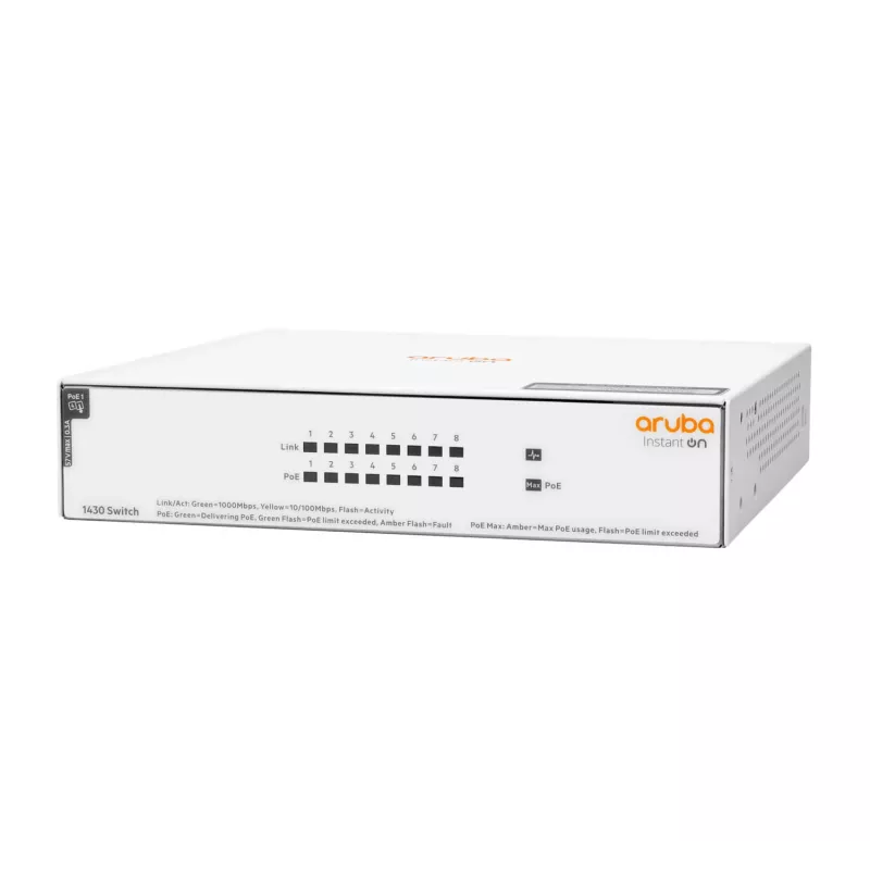 HPE Aruba Instant On 1430 8G Class4 PoE 64W valdiklis