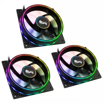 Ventiliatorių rinkinys Cryorig Crona S 120 mm juodas — 3 vnt., 400–1700 RPM, 60,6 cfm, 2,65 mmH₂O