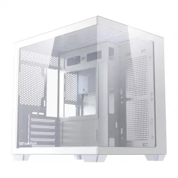 Kompiuterio korpusas DarkFlash B275 (baltas) mid-tower ATX suderinamas, priekinė sąsaja, grūdintas stiklas