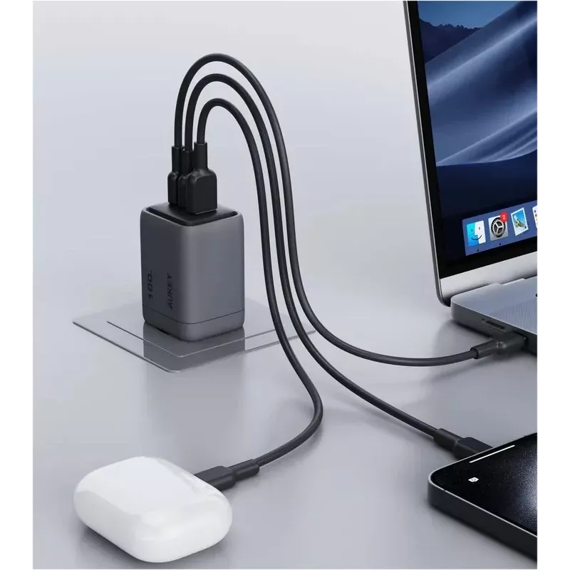 Comet Mix 3 sieninis įkroviklis PA-C5 3xUSB (2xUSB-C ir 1xUSB-A) 100W 5A QC5.0 PD3.0 AFC PPS FCP SCP