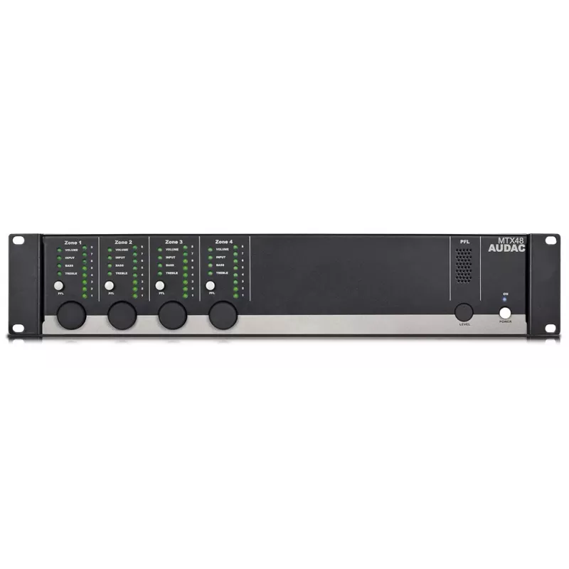 AUDAC MTX48 garso stiprintuvas namams Juodas 80 dB SNR 20-20000 Hz