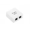 LANBERG OU6-0002-W kištukinis lizdas RJ-45 Cat6 baltas, 2 prievadai, 30×54×57 mm