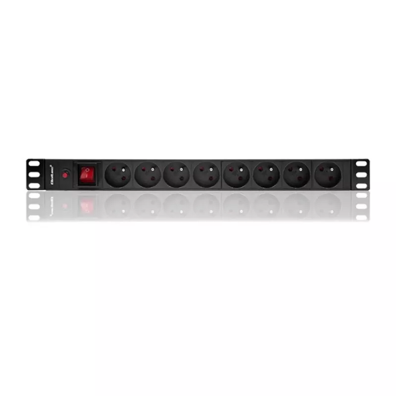 Qoltec 53996 Maitinimo skirstytuvas RACK 19 | 1U | 16A | PDU | 8xFRENCH | 2m