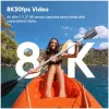 Veiksmo sporto kamera Insta360 Ace Pro 2 — 50 MP, 8K Ultra HD (7680×3272), 1/1,3 colio jutiklis, iki 240 kadrų/s, įmontuotas ekranas, Wi‑Fi, MicroSD, 177,7 g, juoda