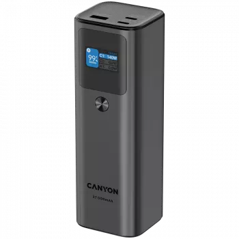 Canyon PB-2010 - Powerbank - Li-Pol - 27 000 mAh - Skaitmeninis ekranas - 2xUSB-C + 1xUSB-A - 140W