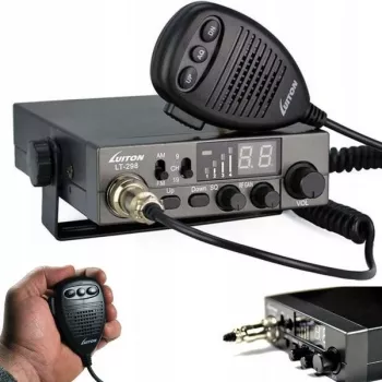 Luiton LT-298 ASQ AM/FM CB radijas su cigarečių degiklio kištuku, juodas