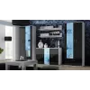 Sideboard Cama Meble SOHO S7 120 cm — 3 durys, 4 lentynos, baltas viršus, juodas blizgesys