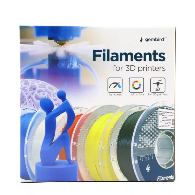3D spausdinimo filamentas Gembird ABS 1.75 mm geltonas 1 kg