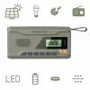 Nešiojamas FM radijas MANTA RDI401G su saulės baterija, dinaminiu sukimu, 4000–4500 mAh akumuliatoriumi, 5V USB išėjimu, 3W, žibintuvėliu