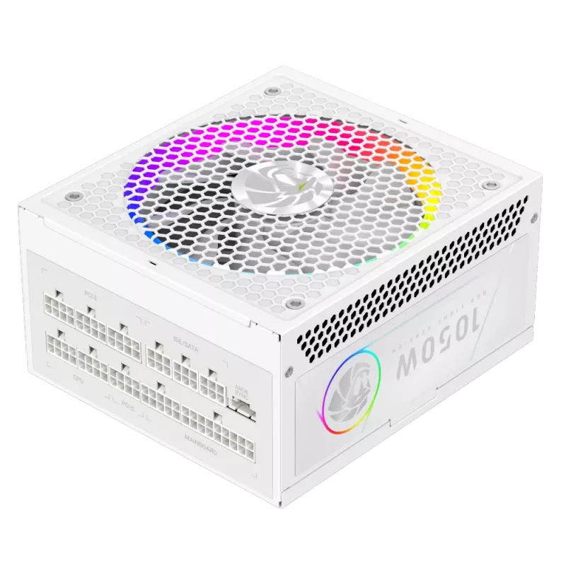 Gamemax RGB 1050G WH 1050W maitinimo blokas, 80 PLUS Gold, pilnai modulinis, baltas