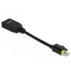 DeLOCK - DisplayPort adapteris - Mini DisplayPort (kištukas) su fiksavimu į DisplayPort (lizdas) - DisplayPort 1.4 - 15 cm - be halogenų, 8K palaikymas - Juoda (65978)