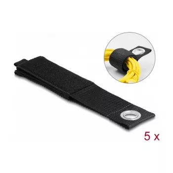 DeLOCK Heavy-duty Hook-and-loop strap 508x50mm juoda 5 vnt.