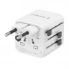 Universalus kelioninis adapteris GEMBIRD TPA-INT-01-W, įvadas 100–250V, G tipo kištukas, 84×56×85 mm