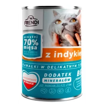 FRENDI šlapias ėdalas katėms su kalakutienos gabalėliais švelniame padaže - 400g