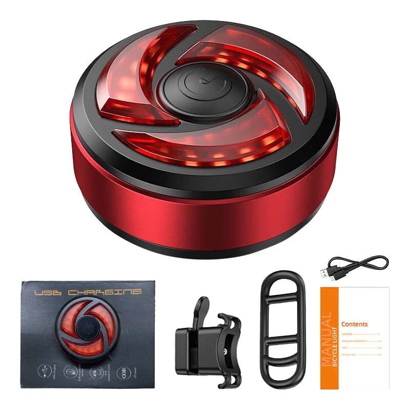 Galinis dviračio žibintas Superfire BTL02 USB, 330 mAh baterija, įkraunamas per USB, galinis saugos žibintas