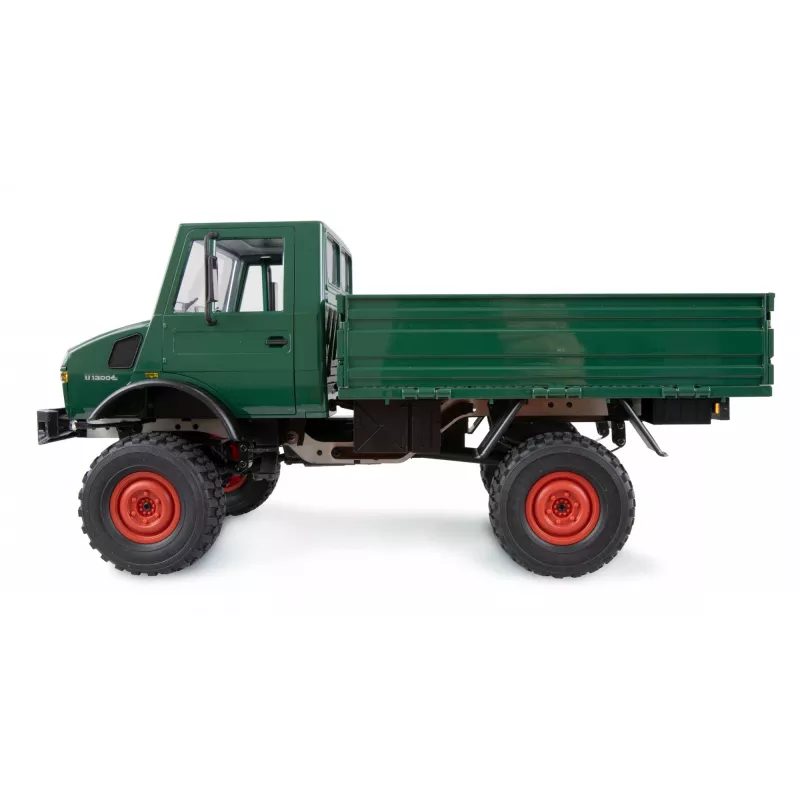 Valdomas automobilis Amewi Mercedes‑Benz Unimog 1:12 mastelis 4WD, žalias