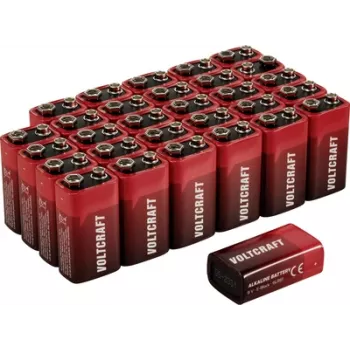 Voltcraft VC-16107990 9 V bloko baterija šarminė-manganinė 550 mAh 9 V 30 vnt.