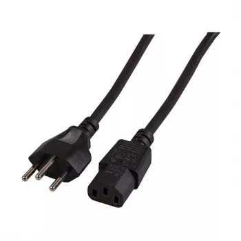 EFB-Elektronik maitinimo laidas Šveicarijos tipo 12 - C13 180°, juodas, 2,0 m, 3 x 0,75 mm²